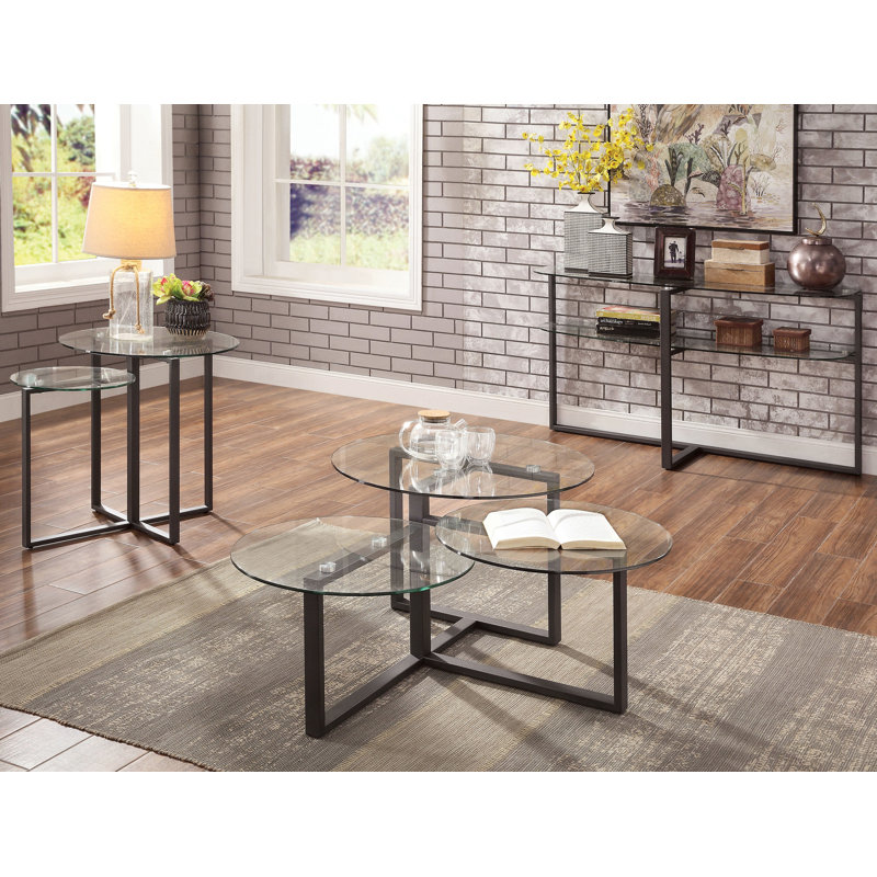 Kopstal 53.87'' Glass Top Console Table