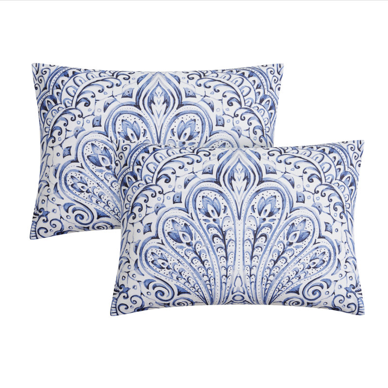 Layla Damask Reversible Bed in a Bag, 5, Blue, Twin
