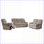 Causeuse inclinable avec mouvement manuel, conception capitonnée | Velours | Brun clair