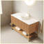 Meuble-lavabo autoportant blanc 48 po avec rangement à fermeture en douceur