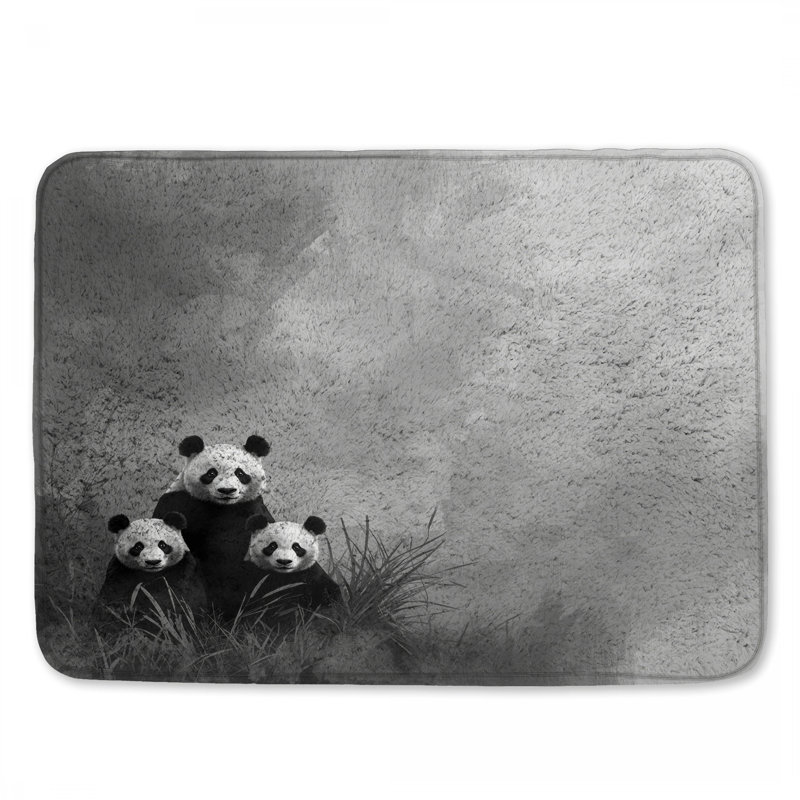 Tapis de bain Family of Giant Pandas, 24in W x 17in L