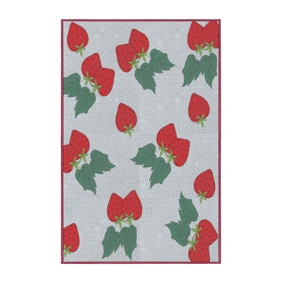 Tapis rouge à motif floral Danniella