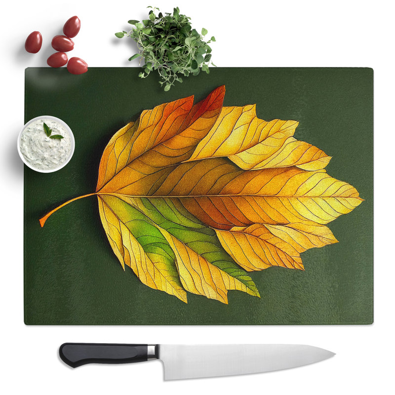 Autumn Leaf No.2  Glass Chopping Board