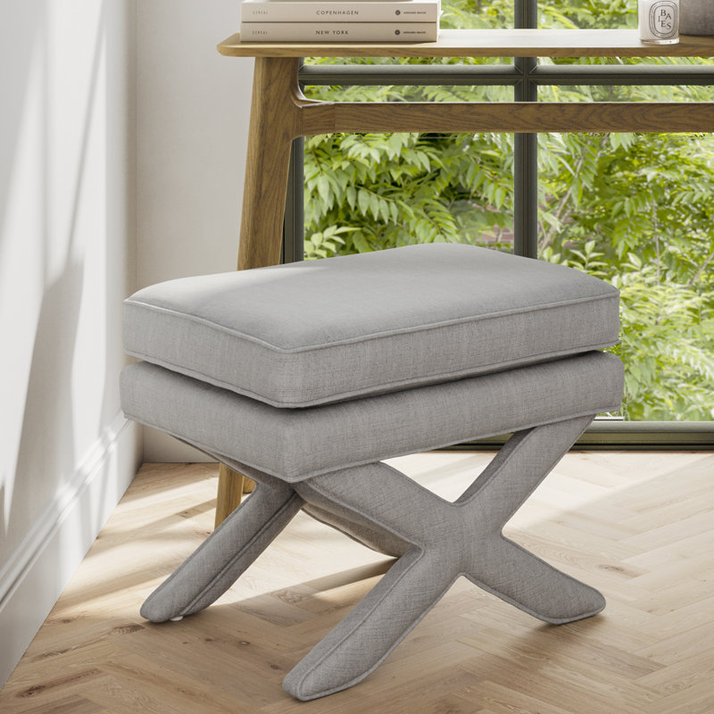 Manufactured Wood Accent Stool, Light Grey