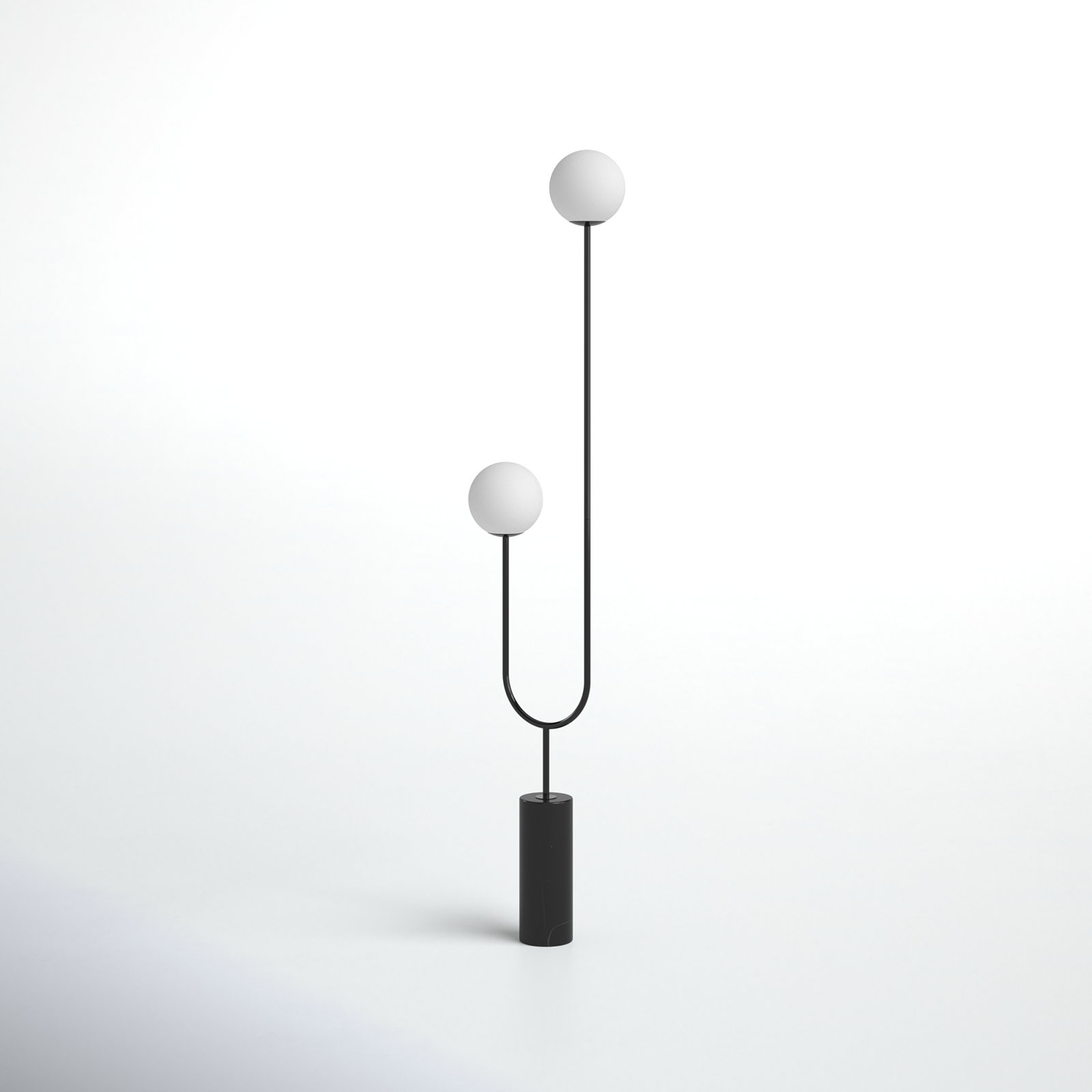 Ixia 73" Genuine Marble Floor Lamp, Black