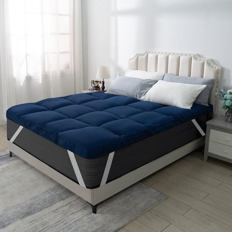 4'' Down Alternative Mattress Topper, Queen, Blue