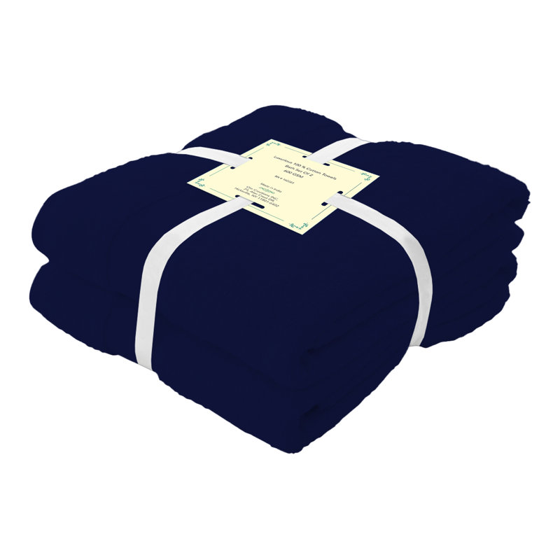 Ringspun Cotton 2-Piece Bath Towel | 600 GSM | 27'' X 54'', Navy
