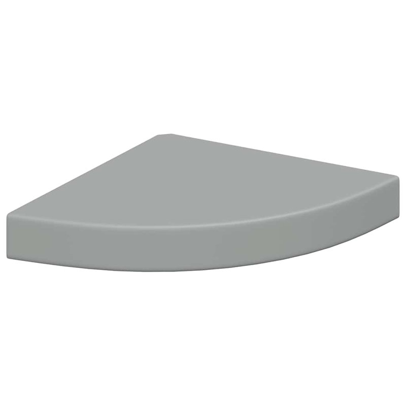 Corner Shelf Set of 2 Gray Honeycomb MDF Metal 9.8 x 9.8 in Modern Corner Shelves, Gray, 1.5" H x 9.8" W x 9.8" D