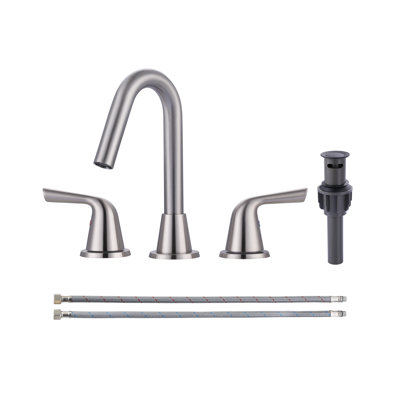 Widespread 2-handle Bathroom Faucet with Drain Assembly