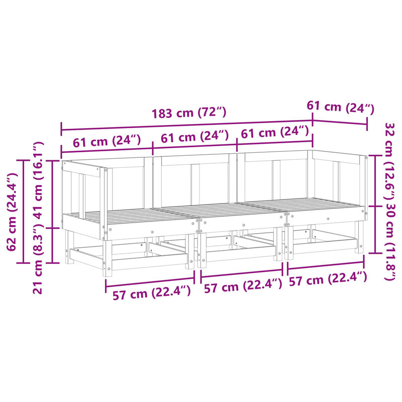183cm Wide Patio Sectional