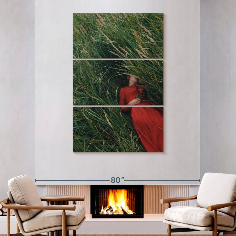 Leisha Woman In Red, 74" H x 48" W
