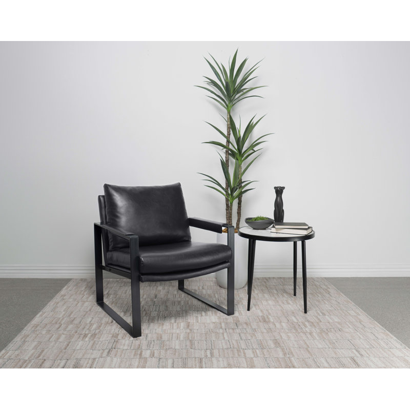 Chaise d'appoint Rosalind, Similicuir noir