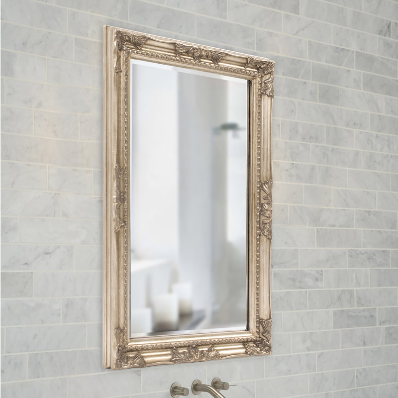 Solid Wood Rectangle Mirror, Antique Silver Leaf