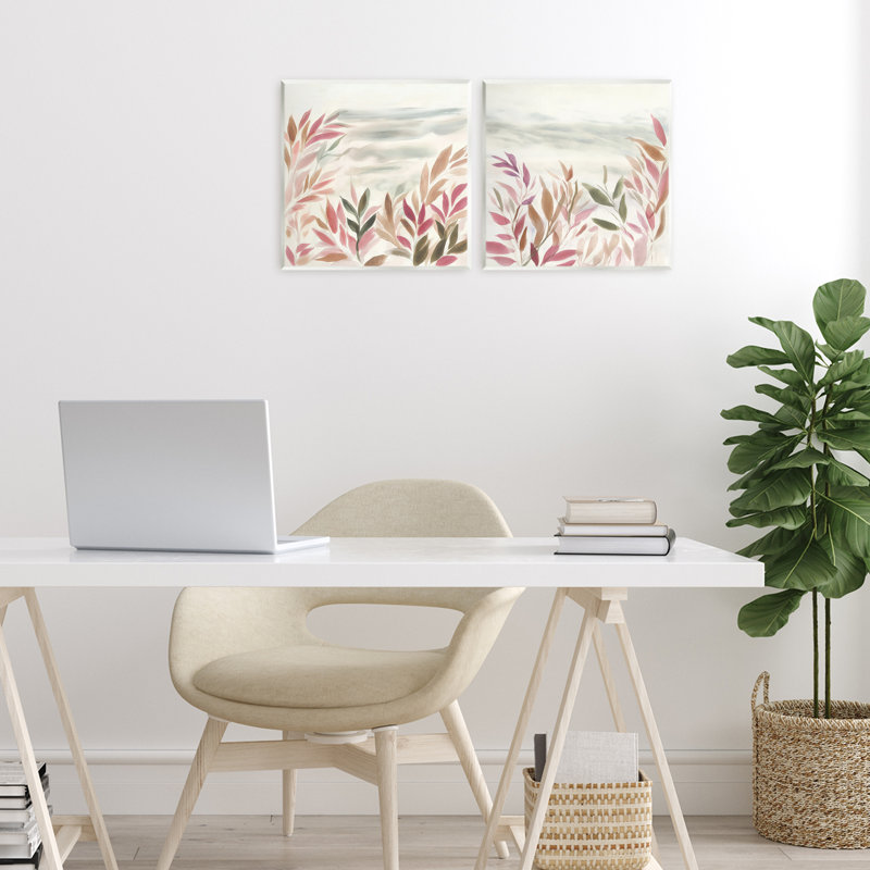 Ensemble de 2 plaques murales Leafy Mute Subtlety, design par Mona Grace