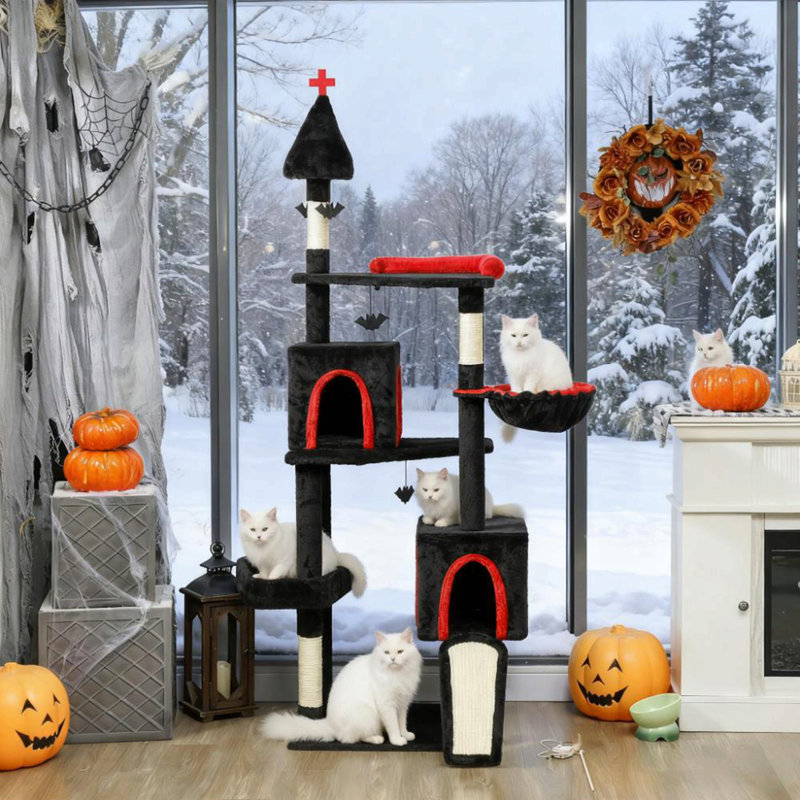 Tour pour chat 78 po avec lit en cercueil