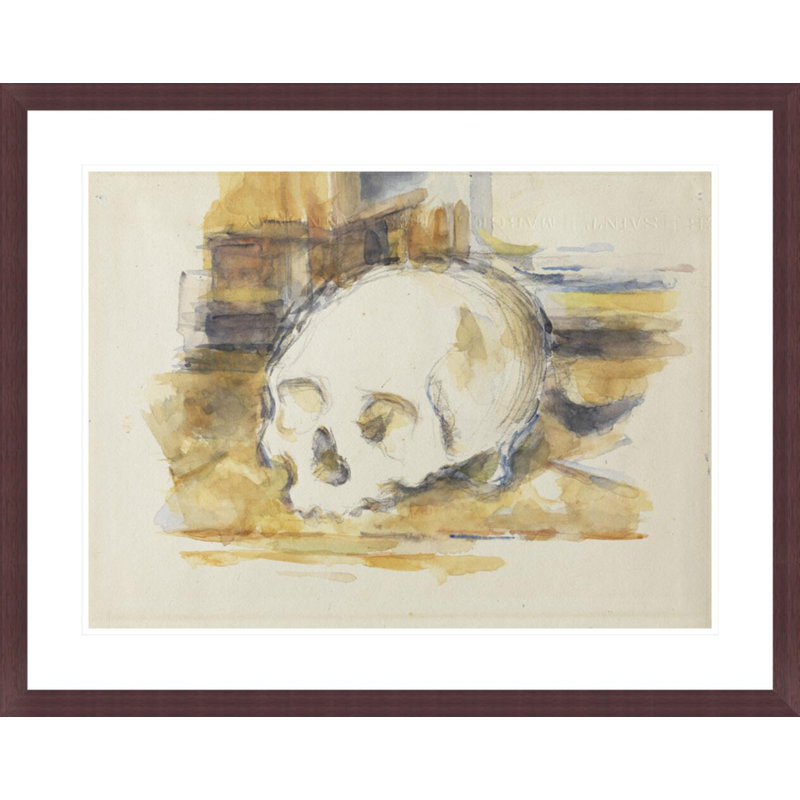Étude d'un crâne par Paul Cézanne - Reproduction giclée encadrée, H 23,25 po x l 29,5 po