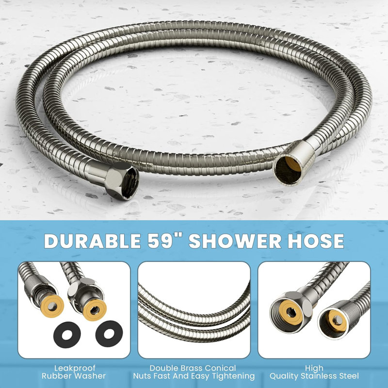 Rain Dual Shower Head 1.75 GPM GPM, Brushed Nickel