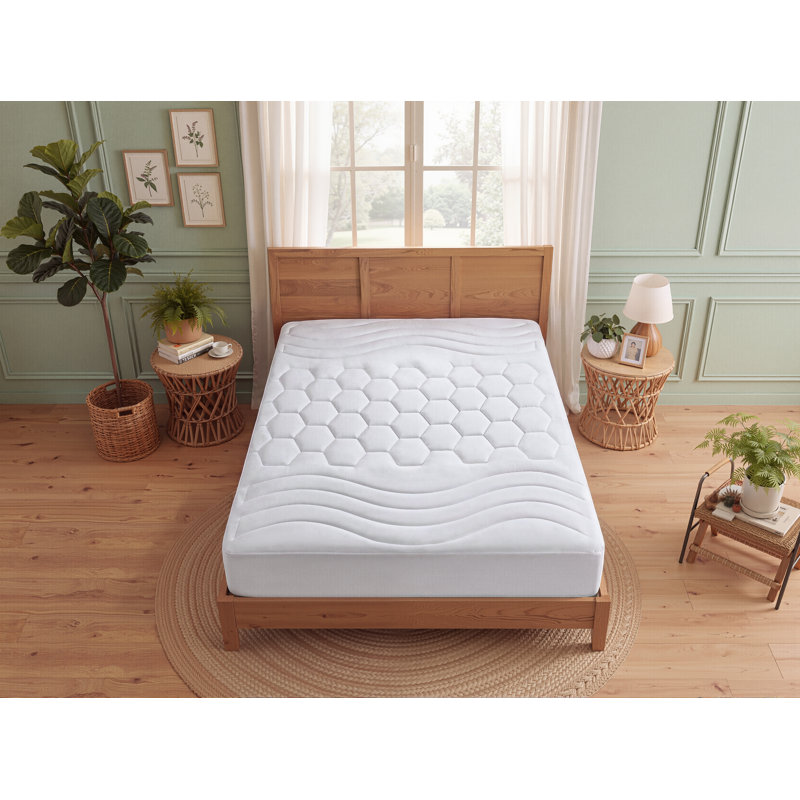 Mattress Pad - Quilted Fitted Mattress Topper Protector with Deep Pocket, California Queen, White