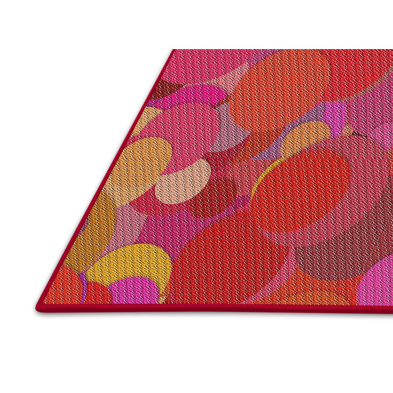 Tapis géométrique rose / rouge Antoniyah, Rectangle 7 pi x 10 pi