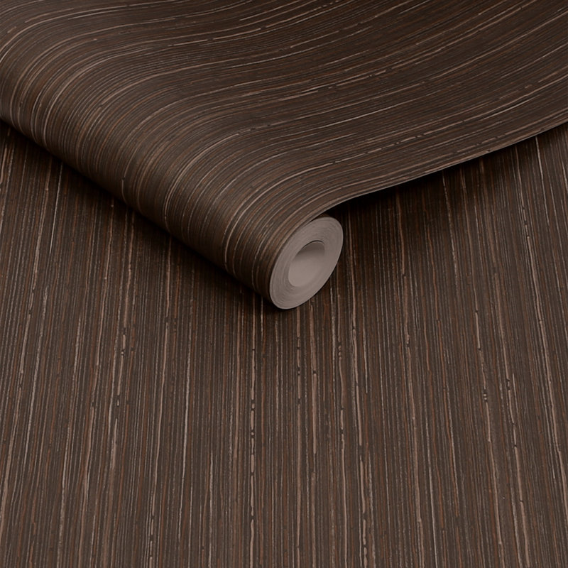 Fibre Stripe Chocolate Wallpaper, Chocolate