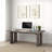 Ada Executive Office Desk, 71 Inch Rectangular Grey Top, Black Metal