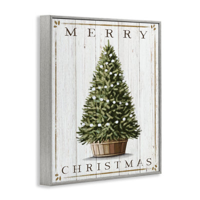 Motif rustique «Merry Christmas Country Farm Tree» par Elizabeth Tyndall - impression