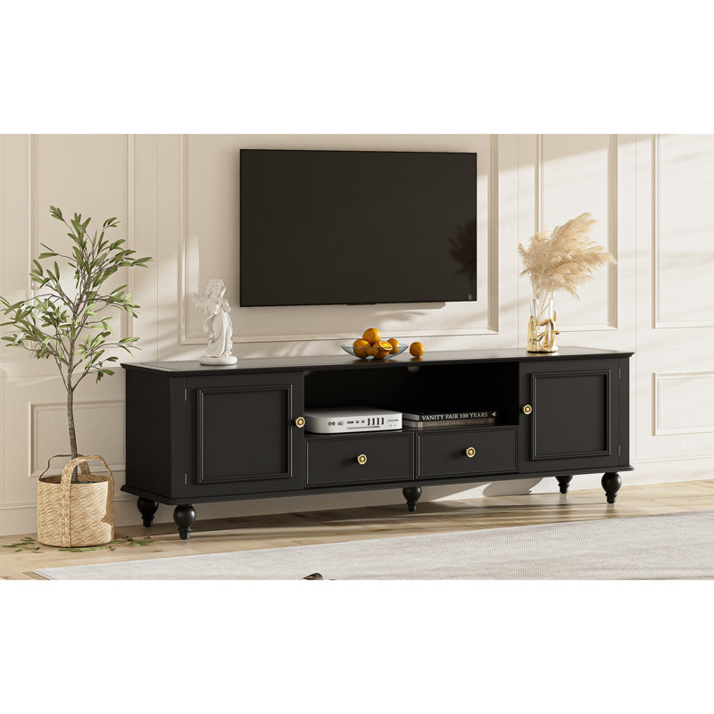 71" 2-Door TV Stand For Tvs Up To 80", Black
