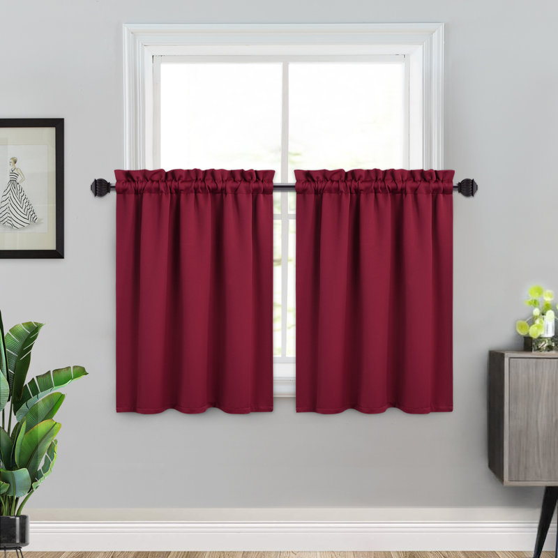 Kitchen Curtain, 66cm W x 91cm L, Red