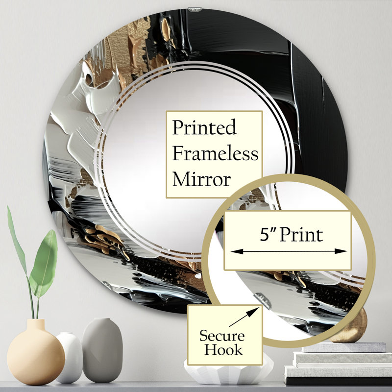 Taliston - Miroir mural moderne rond, 24 po x 24 po