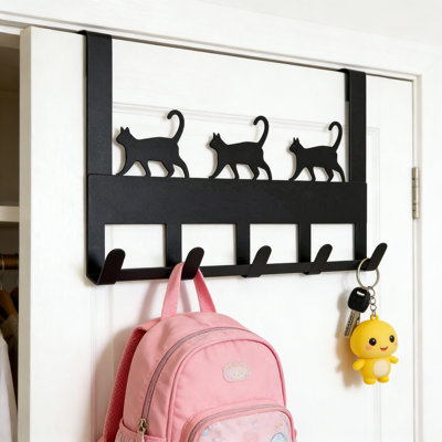Over-The-Door Organizer With 5 Hooks For Towels, Coats, Backpacks, Hats, And Keys - Heavy-Duty Metal Hanger For Space Saving Storage