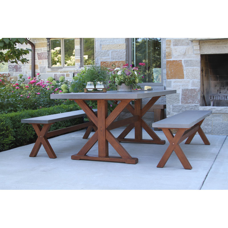 Banc de pique-nique en bois Fleur