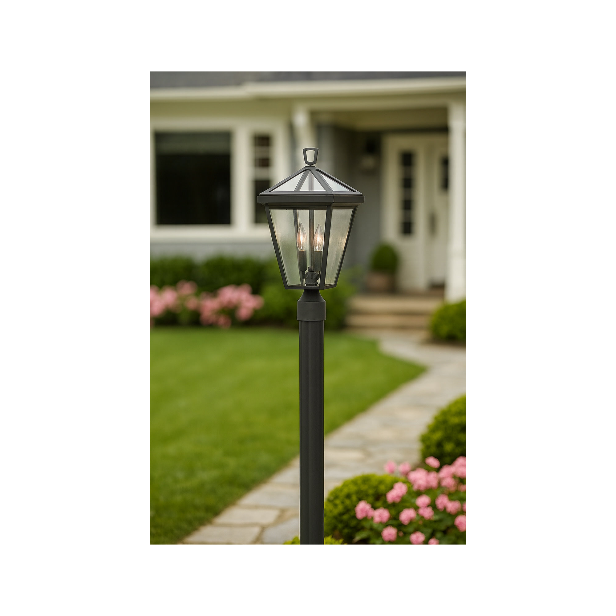 Lalla Transparent Metal Outdoor Lantern Head, Museum Black