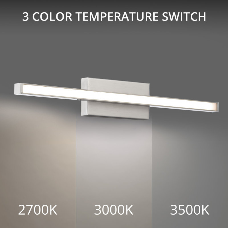 1 - Light LED Dimmable Flush Mount, 2.75" H x 18" W x 1.63" D, Brushed Nickel