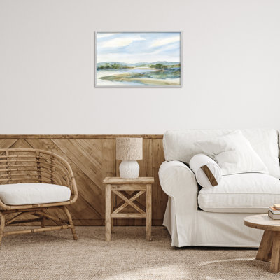 «River Bend Scenery», art numérique de la giclée abstraite encadrée par Carol Robinson