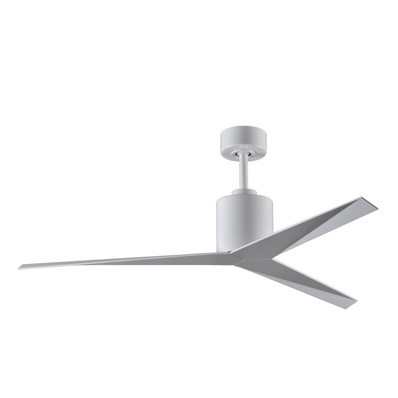 Eliza Outdoor Downrod Ceiling Fan, Gloss White, Gloss White