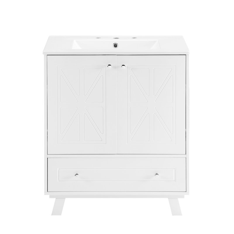 Meuble-lavabo de salle de bain, Blanc