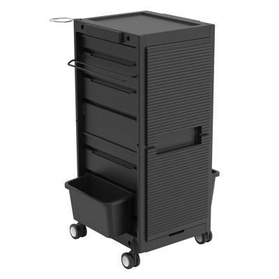 Penoyer Salon Tool Storage Trolley Rolling Cart with 6 Trays & 3 Heat Resistant Appliance Holder