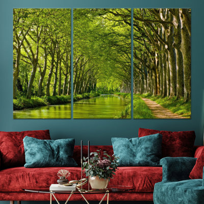 Œuvre imprimée sur toile: canal vert, toile tendue 3P