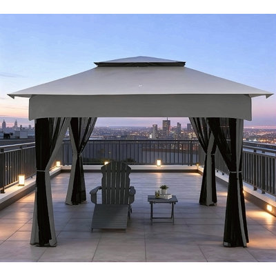 Pavillon de jardin pliable facile à installer, abri de jardin escamotable avec filet à fermeture éclair, sac de transport