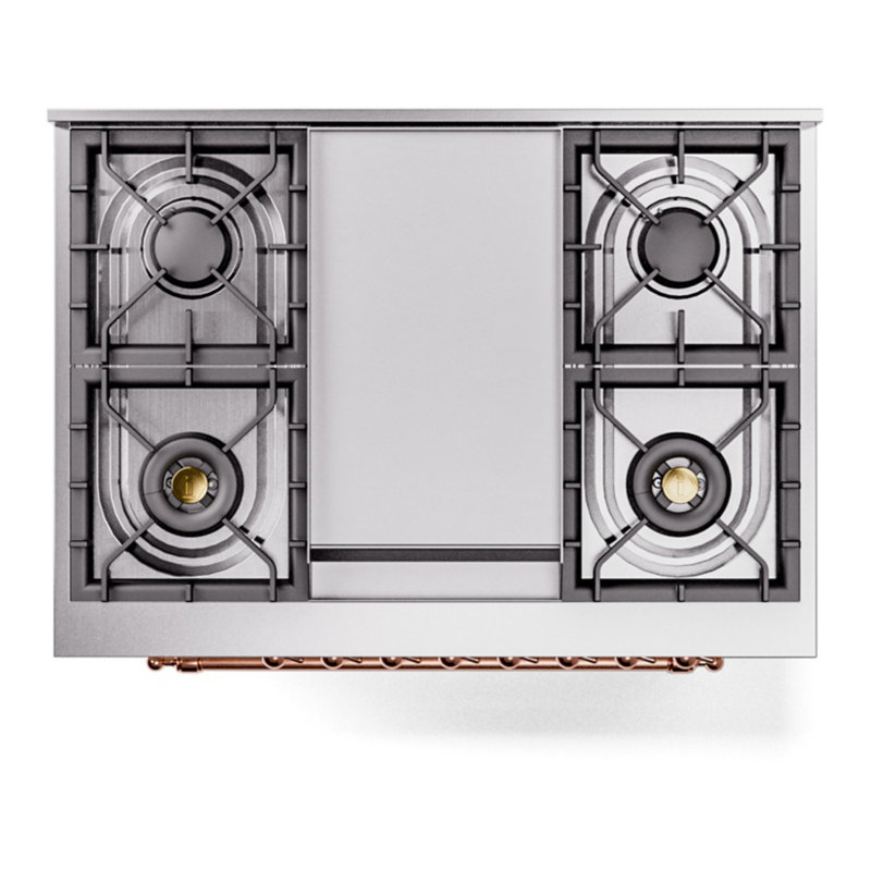 ILVE Nostalgie II 36 Dual Fuel Range, knobs, RAL/Copper, Liquid Propane