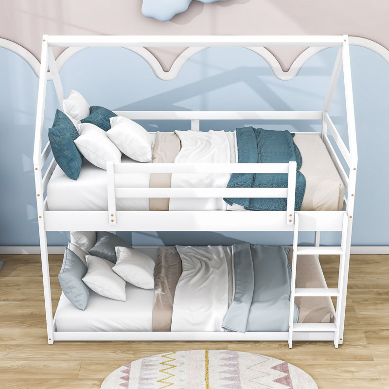 Turco Kids Twin Over Twin Bunk Bed, White