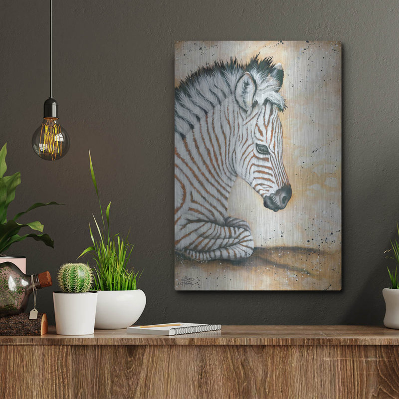 "Savannah Baby" par Britt Hallowell sur métal, H 16 po x l 12 po