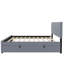 Lit plateforme double en velours avec lit gigogne simple-287142807