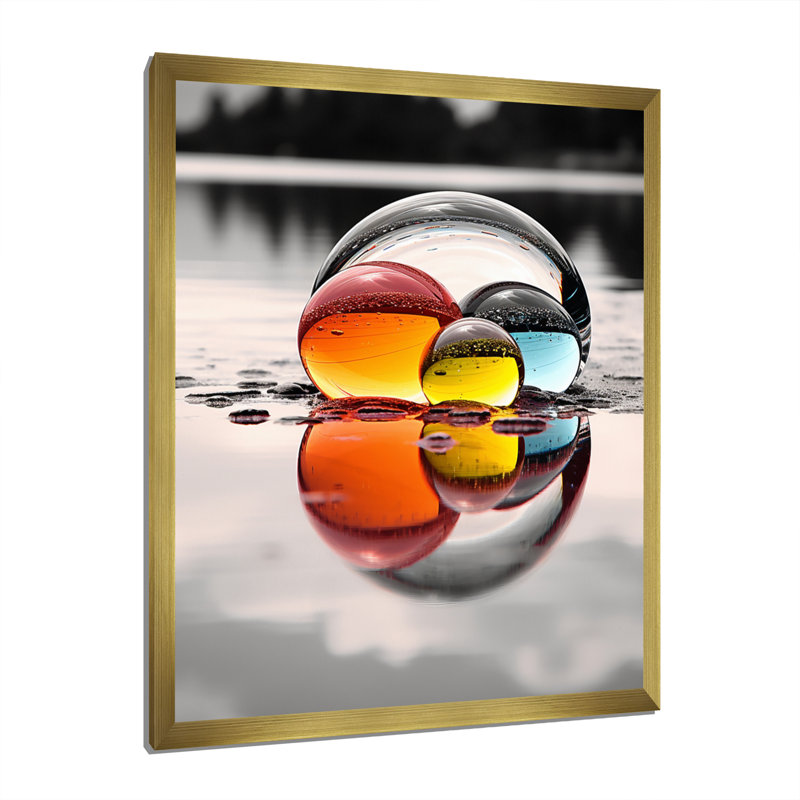 Rainbow Grayscale Reflection This - imprimé, Encadrement doré, H 32 po x l 16 po x P 1 po