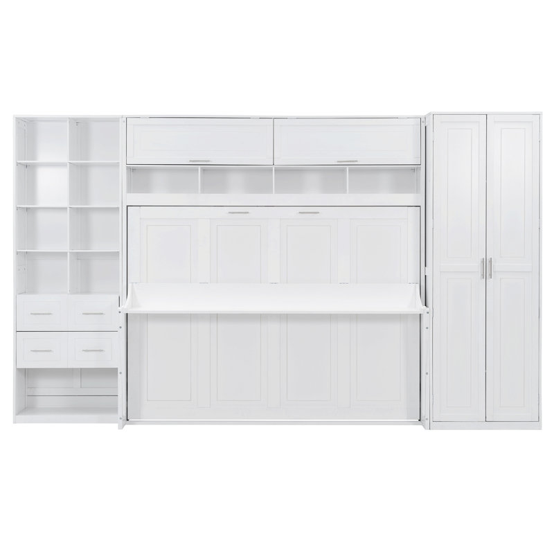 Lit escamotable, lit escamotable avec placard, tiroirs et tablettes