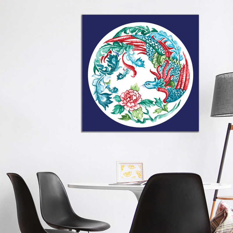 Peacock In The Garden by Eva Watts - Painting on Canvas, 93.98cm H x 93.98cm W x 1.91cm D, Wrapped Canvas