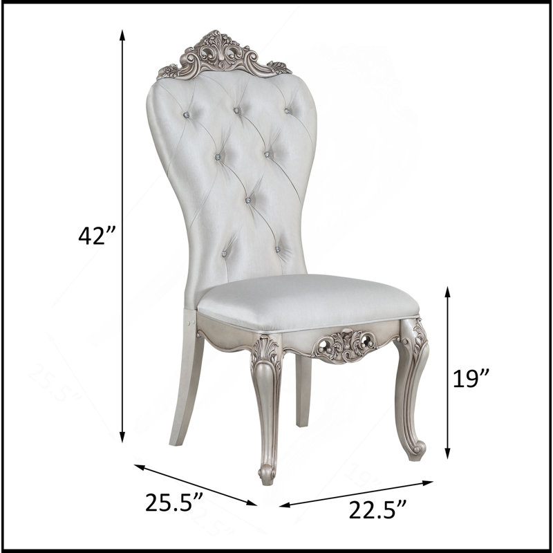Ensemble de 2 chaises d'appoint crème et ivoire touffetées