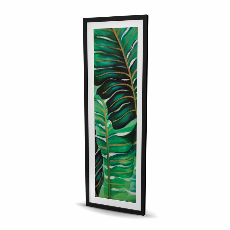 Plusieurs feuilles de plantes exotiques - reproduction encadrée mate pour la décoration
