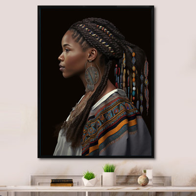 Femme afro-américaine, vêtements traditionnels V sur toile