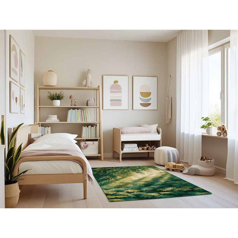 Tapis vert lavable à la machine, Rectangle 4 pi x 6 pi